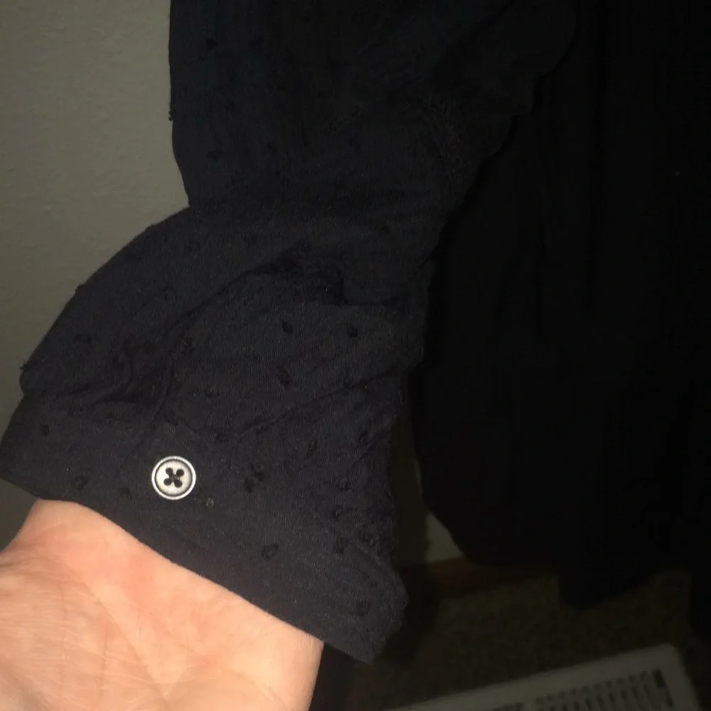 Loft Black Long Sleeve Clip Dot Dress - Picture 5 of 10